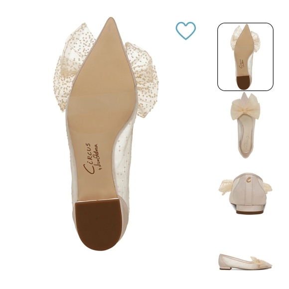 Circus Ny by Sam Edelman Darcey Mesh Pointed-Toe Bow Flats Size 8 - Picture 7 of 9